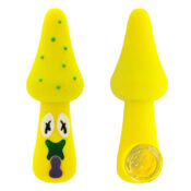 Mushroom Silicone Pipe Yellow 10cm