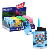 Prof Lighters Single Blueflame Camouflage Skull (20pcs/display)